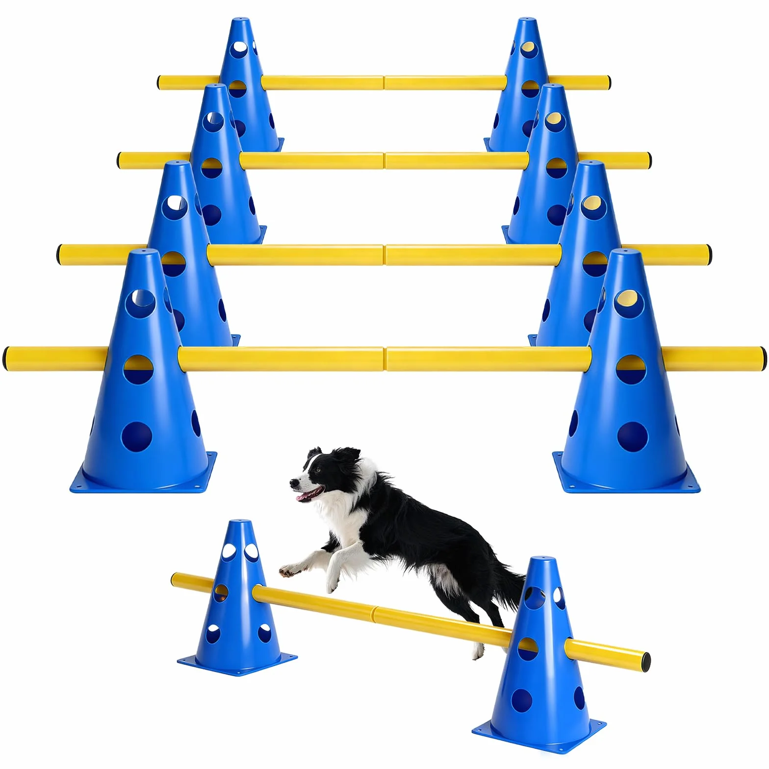 Cavaletti Lot de 6 accessoires d'agilité pour chien, obstacles, obstacles, loisirs, saut