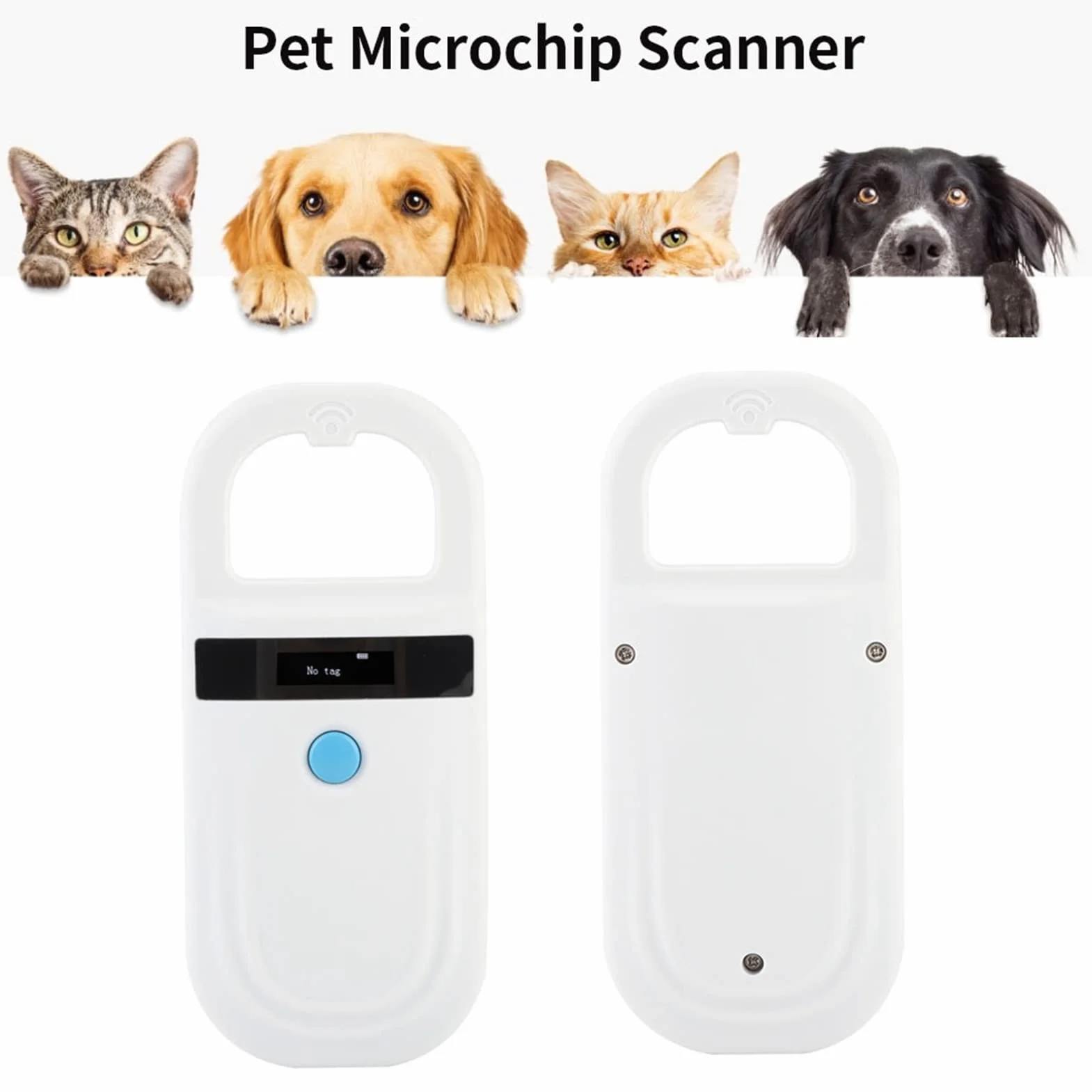 Lecteur de Puces électroniques EMID 134.2Khz/125Khz Scanner de Puces Animales Rechargeable Standard Scanner D'identification de Puces pour Animaux de Compagnie FDX-B (ISO 11784/11785), pour Animaux/an