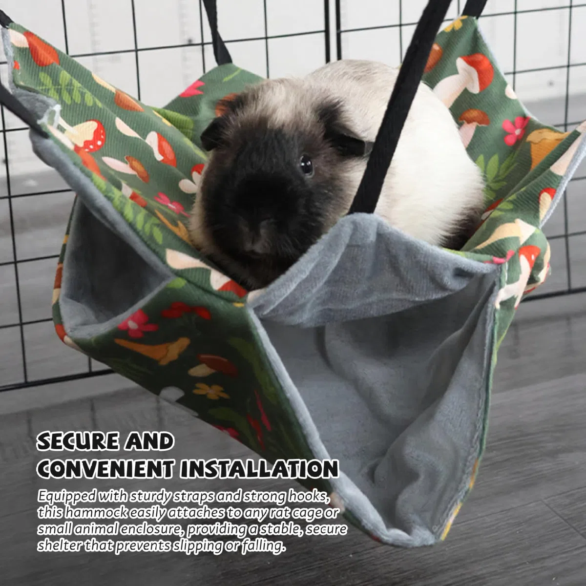 Hamacs à Rat Suspendus avec Sangles, lit Cochon d'Inde Doux et Lavable pour Planeur de Sucre Chinchilla, 1 Ensemble/4 pièces |.Lit pour Rats