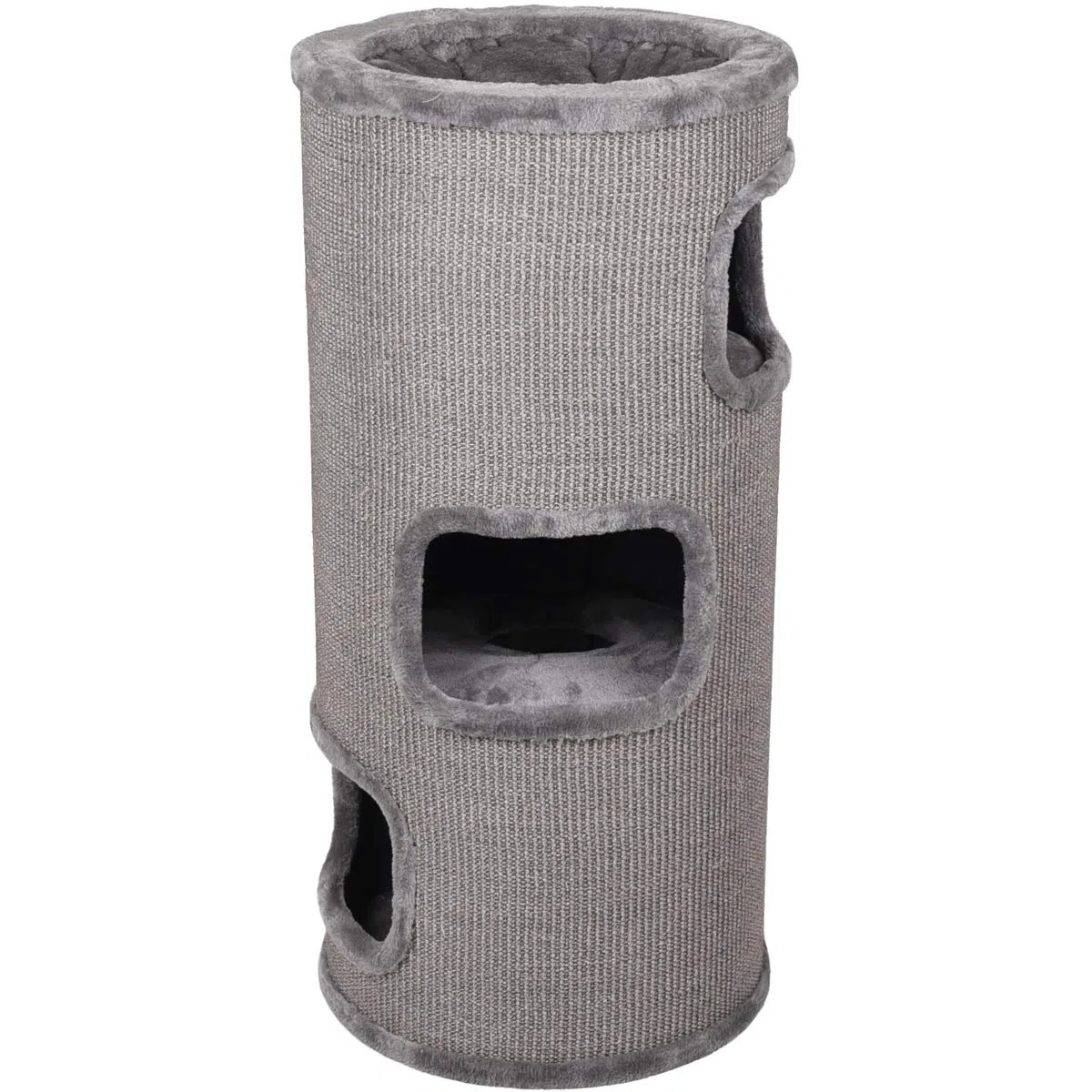 griffoir pour Chat – Tonneau à Gratter pour Chat - Flamingo Enes M - 90 cm Hauteur – Ø 42 cm - Gris