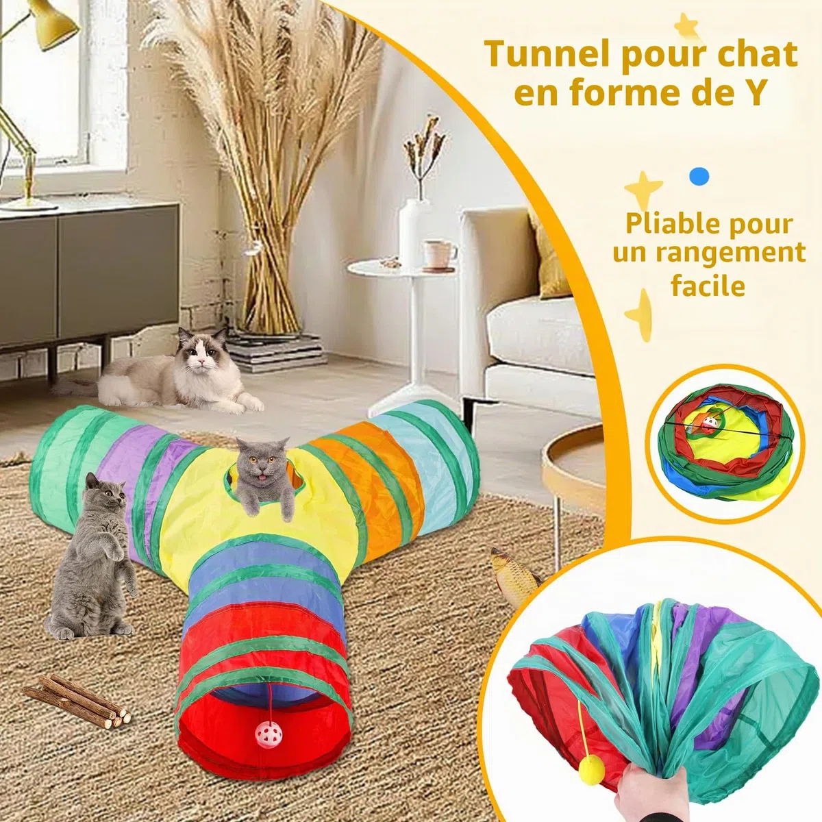 37 Pièces Kit pour Chat - Jouets Animaux Domestiques avec Balle, Jeux, Boule et Tunnel pour Chaton