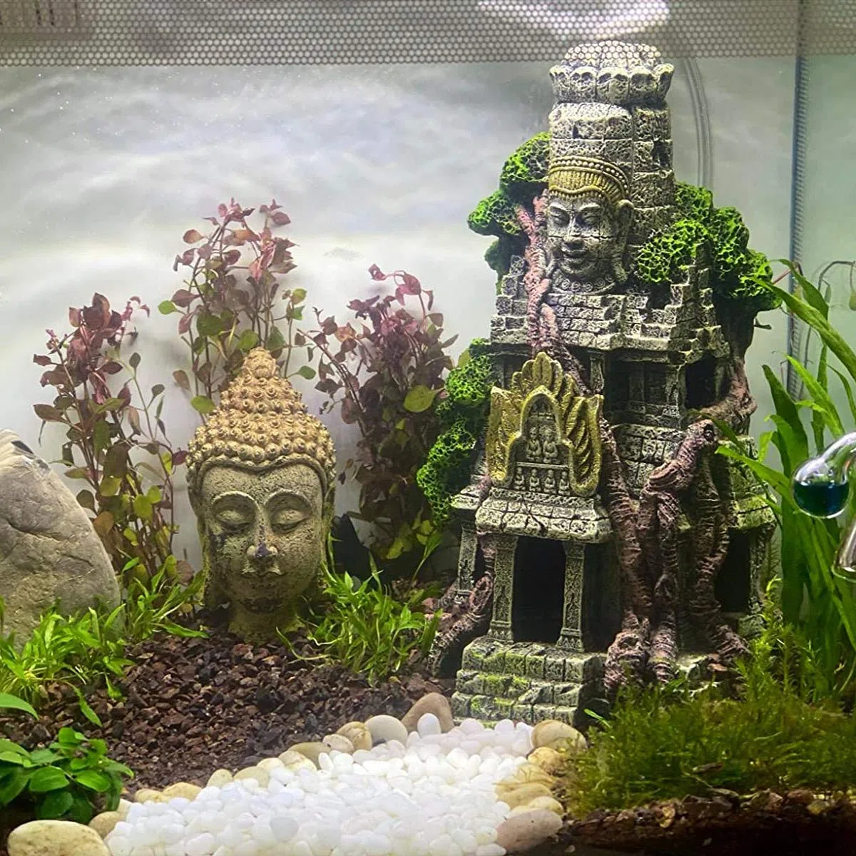 SLOCME Grande statue de Bouddha pour aquarium, décoration pour aquarium, décoration d'aquarium, grande statue de Bouddha
