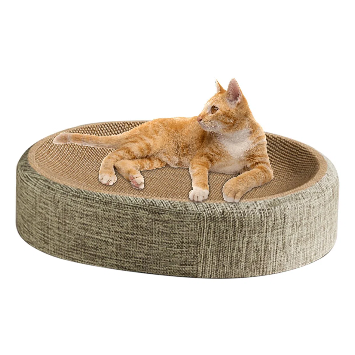 Griffoir pour Chat, 60x40x10cm Planche À Gratter Chat, 2en1 Ovale Griffoirs en Sisal PourChats,Ovale Lit PourChats DurableEt Recyclable pour Faire Les Griffes Et Dormir À L'intérieur Et À L'extérieur