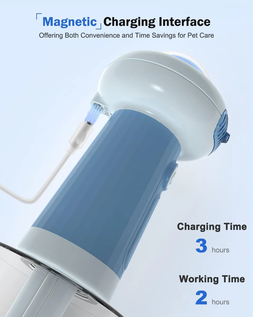 Pulvérisateur de shampooing électrique pour chien et chat, pulvérisateur de bain automatique avec brosse, distributeur pour chiens et chats (bleu)