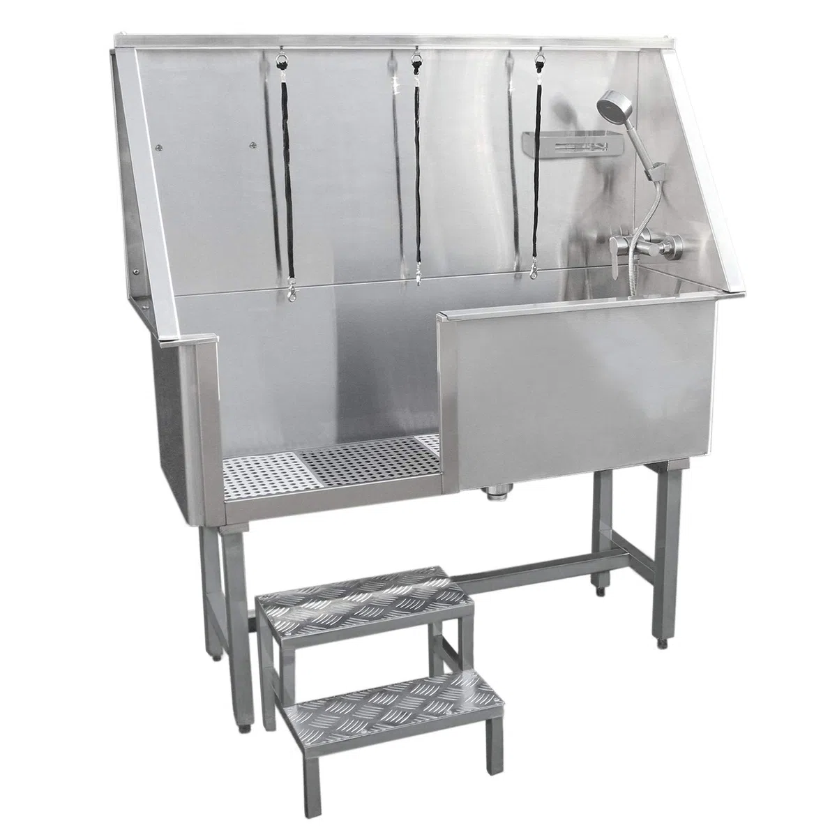 Monster Shop Baignoire de Toilettage Professionnelle Table Toilettage Chien 400mm en Acier Inoxydable Animaux de Compagnie Grand Bain de Toilettage
