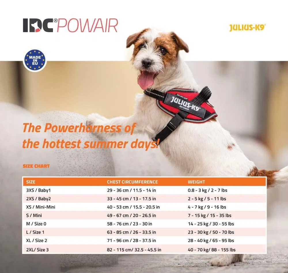 Julius-K9, Harnais IDC Powair, Taille: 2XS, Bleu