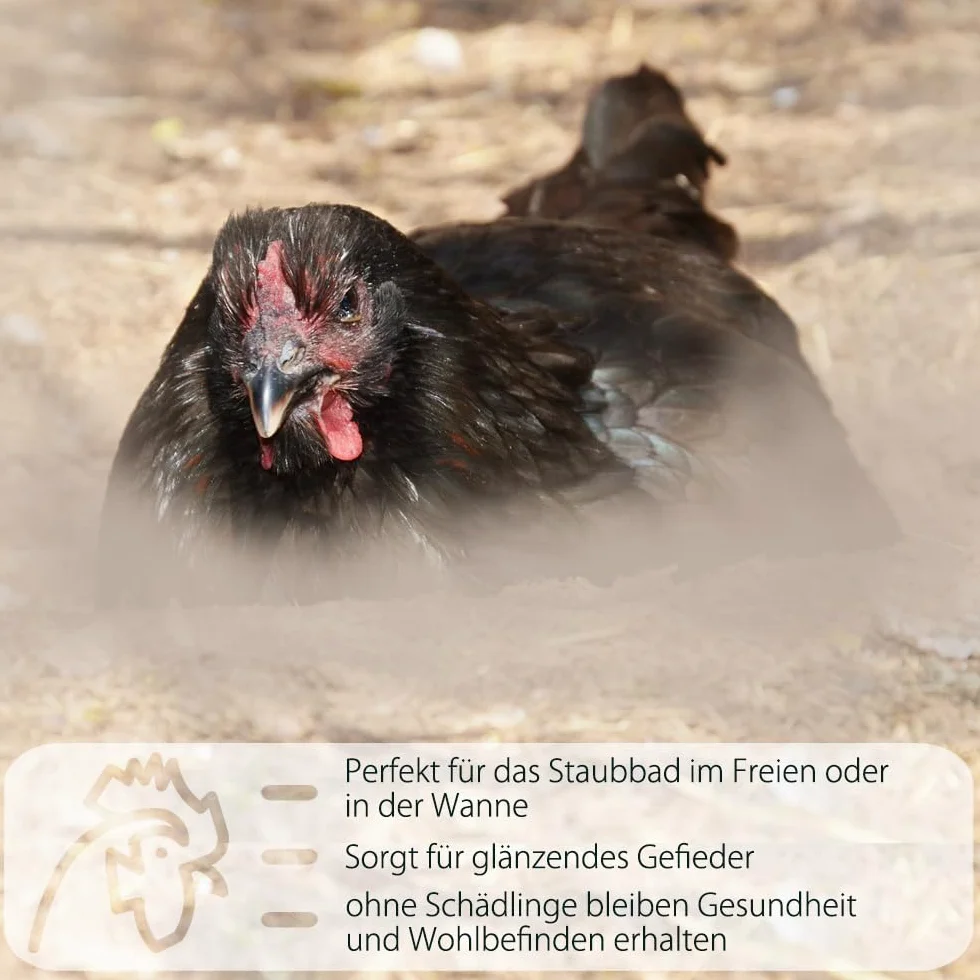Petigi GeflügelHerz Protection 100% Naturelle Contre Les acariens 25 kg Bain de poussière pour Poulets Poudre Contre Les acariens Bain de Sable Bain Sec Poudre d'acariens Agent Anti-acariens