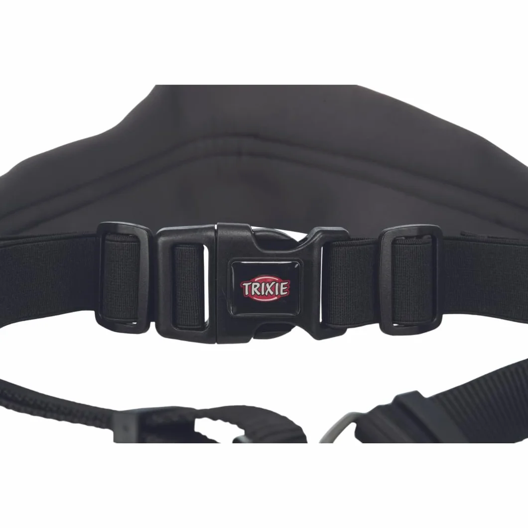 TRIXIE laisse de jogging pour chien avec ceinture M-L, 1,10–1,50 m, 20 mm en noir/graphite - laisse idéale pour sport et activités - pour chiens de taille moyenne à grande