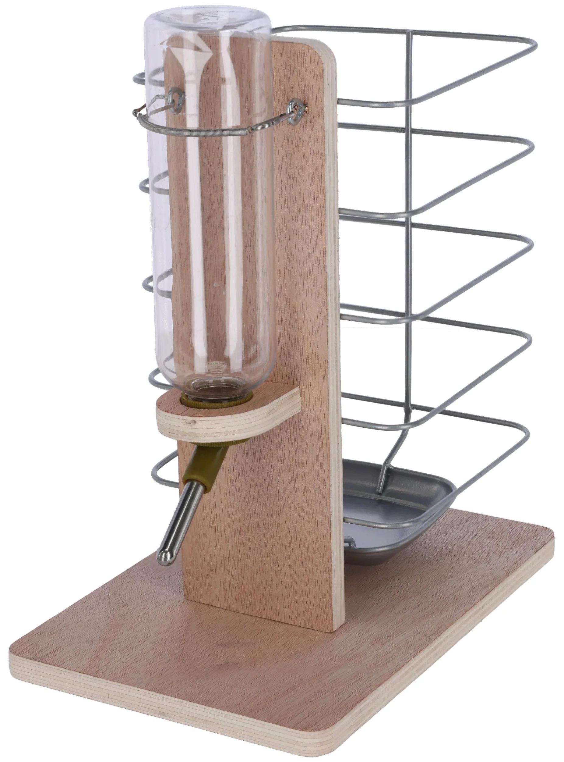 Kerbl Pet Station d'abreuvement et d'alimentation, 22,5x15,5x27cm, Bois Naturel, pour rongeurs, intérieur et extérieur