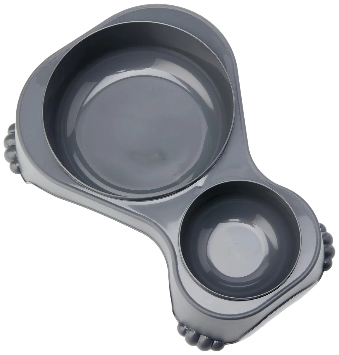 Rotho MyPet Sally Double Bol d'alimentation avec Couvercle, Plastique (PP) sans BPA, Anthracite, 1l + 0.28l (32.0 x 23.7 x 7.0 cm) (Lot de 2)