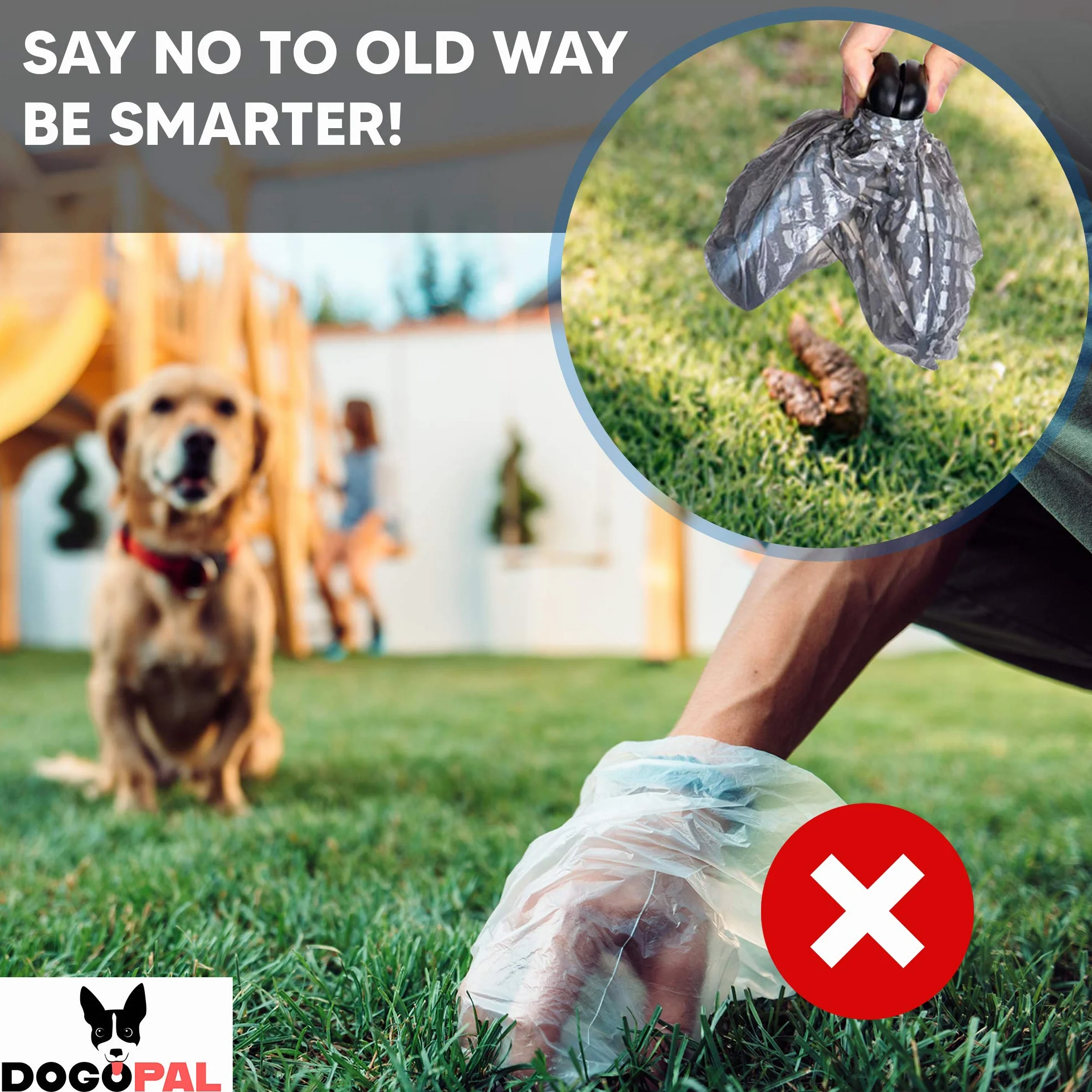 DOGOPAL Pelle à déjections Canines Portable – Outil de ramassage des déjections Canines innovant et sans Contact pour Chiens de Petite, Moyenne et Grande Taille (Gris, M)