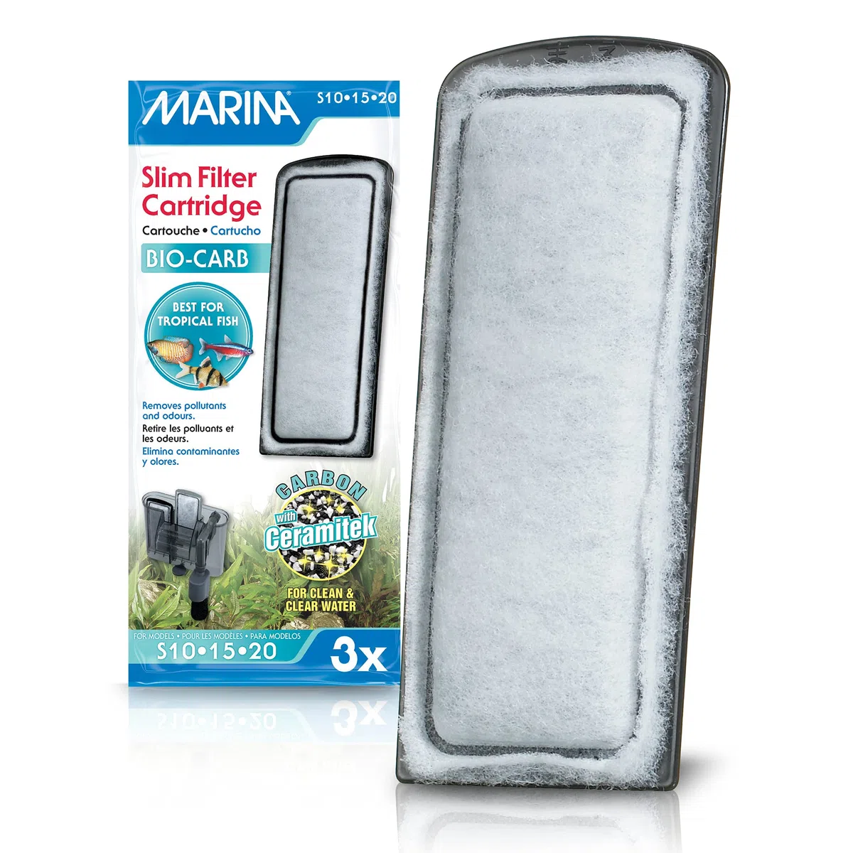 Marina Filtre pour Aquariophilie Cartouche Bio Card, 3 Unité (Lot de 1)