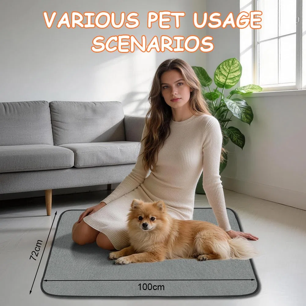 2 Tapis Éducateur pour Chien Lavable Réutilisable, 70×100cm Alaise pour Chien Lavables, Tapis de Propreté Chiot Réutilisable, Ultra Absorbants, Antidérapant Chiens, Chats, Cobaye Lapins, Gris