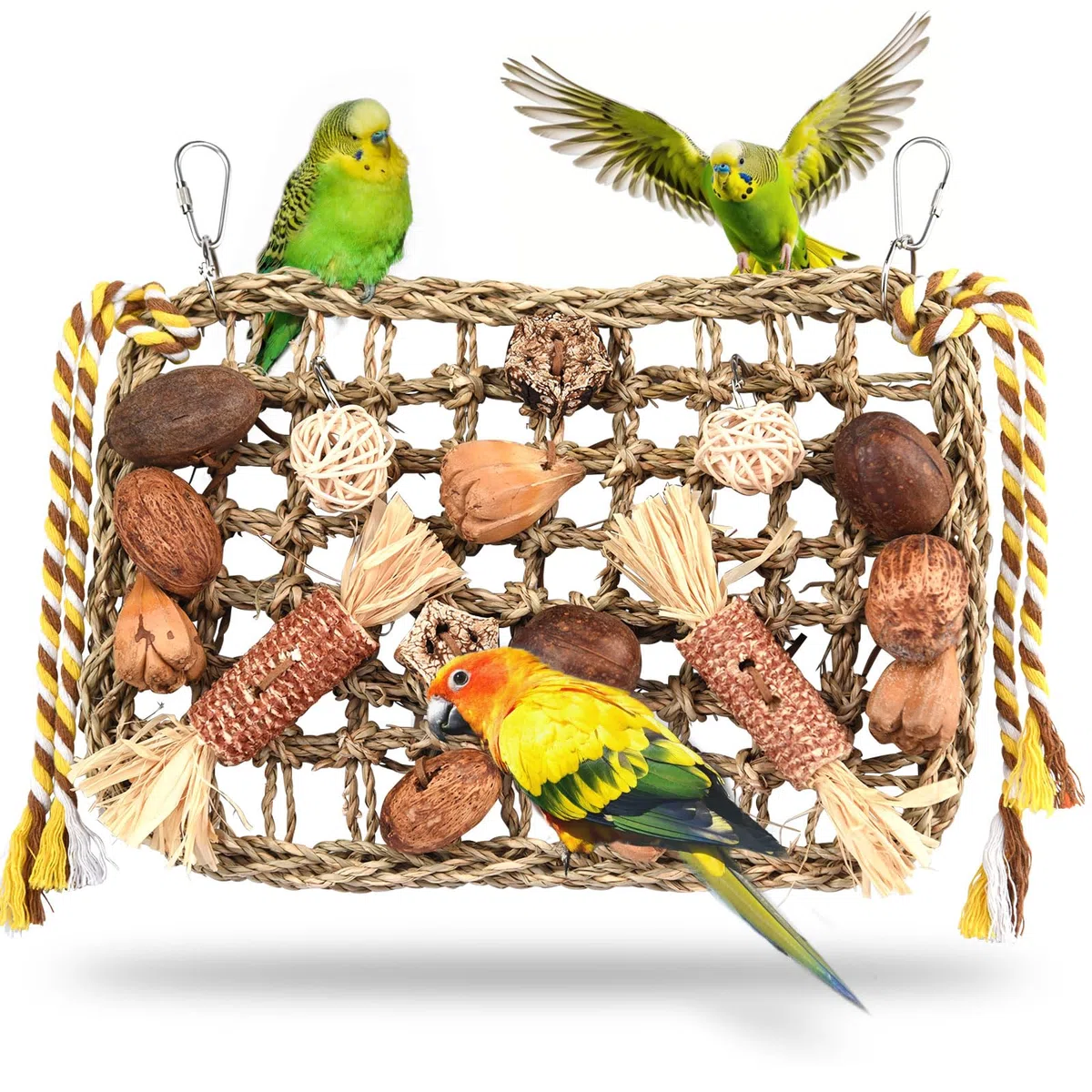 Jouets pour Oiseaux, Jouet Perroquet, Jouet Perroquet Gris du Gabon Mural Suspendu Naturel Jeux pour
