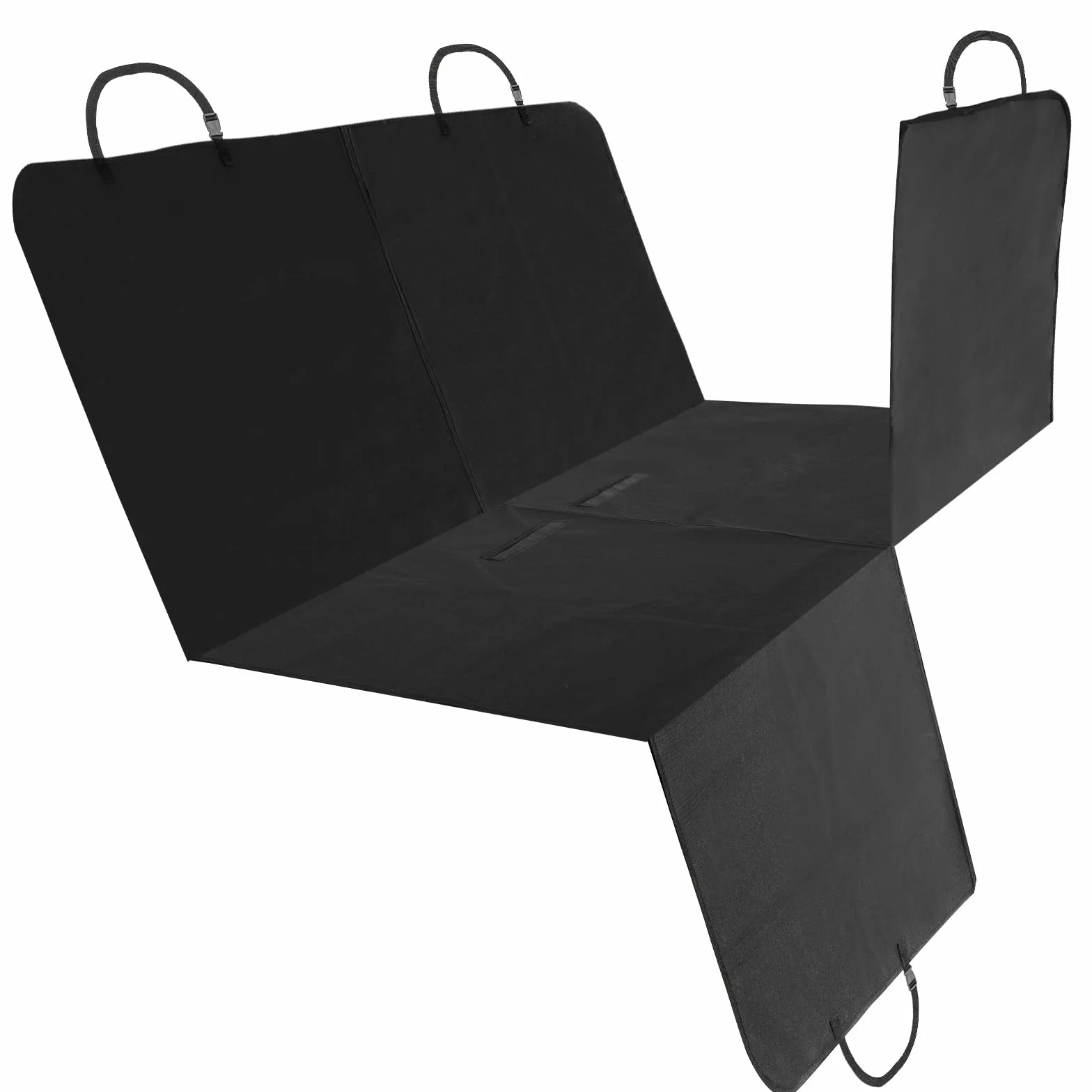 Nobleza Hamac Voiture pour Chien Séparable avec Fermeture Éclair, Housse de Siège Arrière Imperméable et Anti-Griffures, Tapis de Protection Universel pour Voiture, SUV et Coffre, 147x145cm, Noir