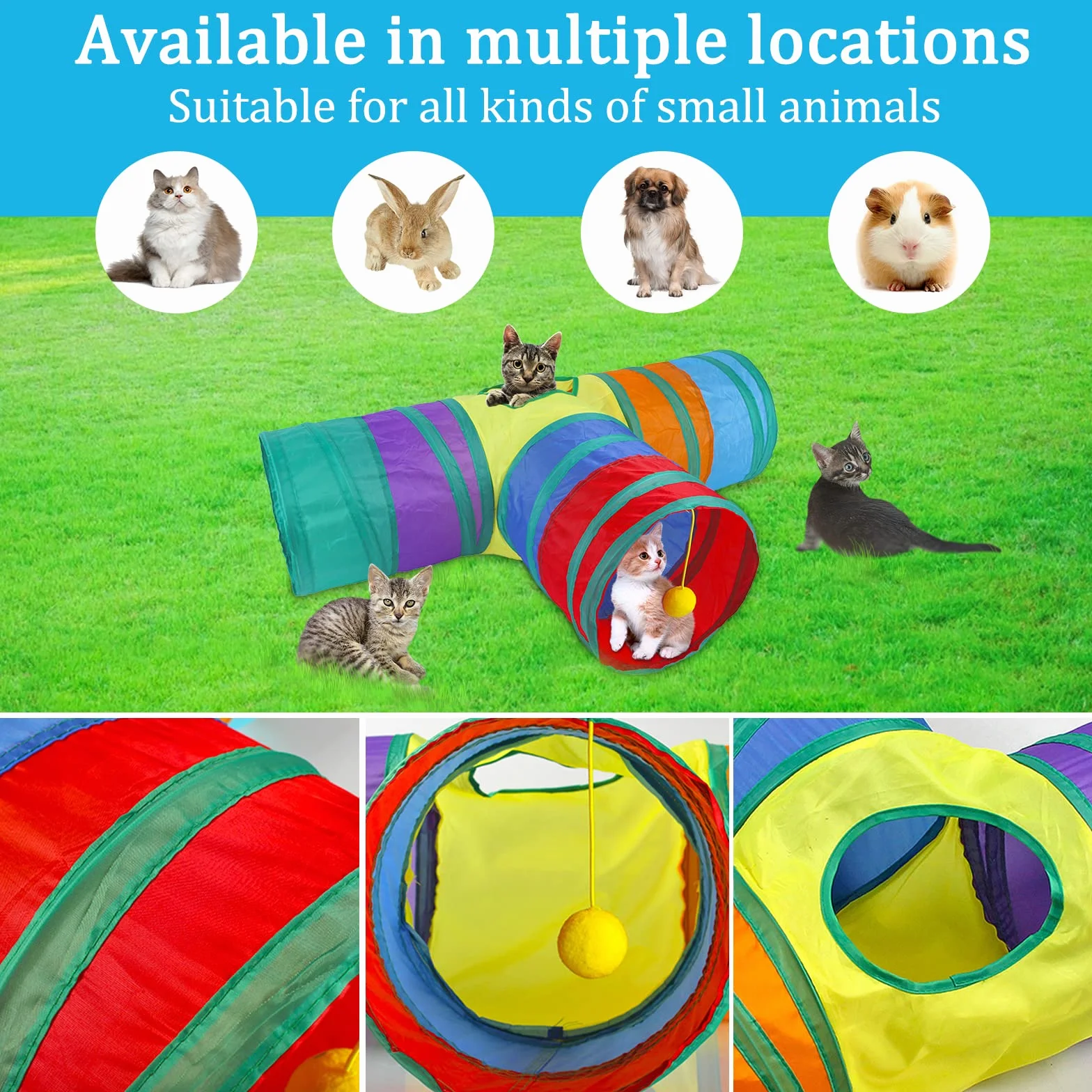 Jouets Chat,33pcs Jouet pour Chat,Jouets pour Chats Interactif Jeux Chaton avec Tunnel,Poisson,Souris,Plume,Balle Jeux Chaton,Kit de Jouets Interactifs pour Chats