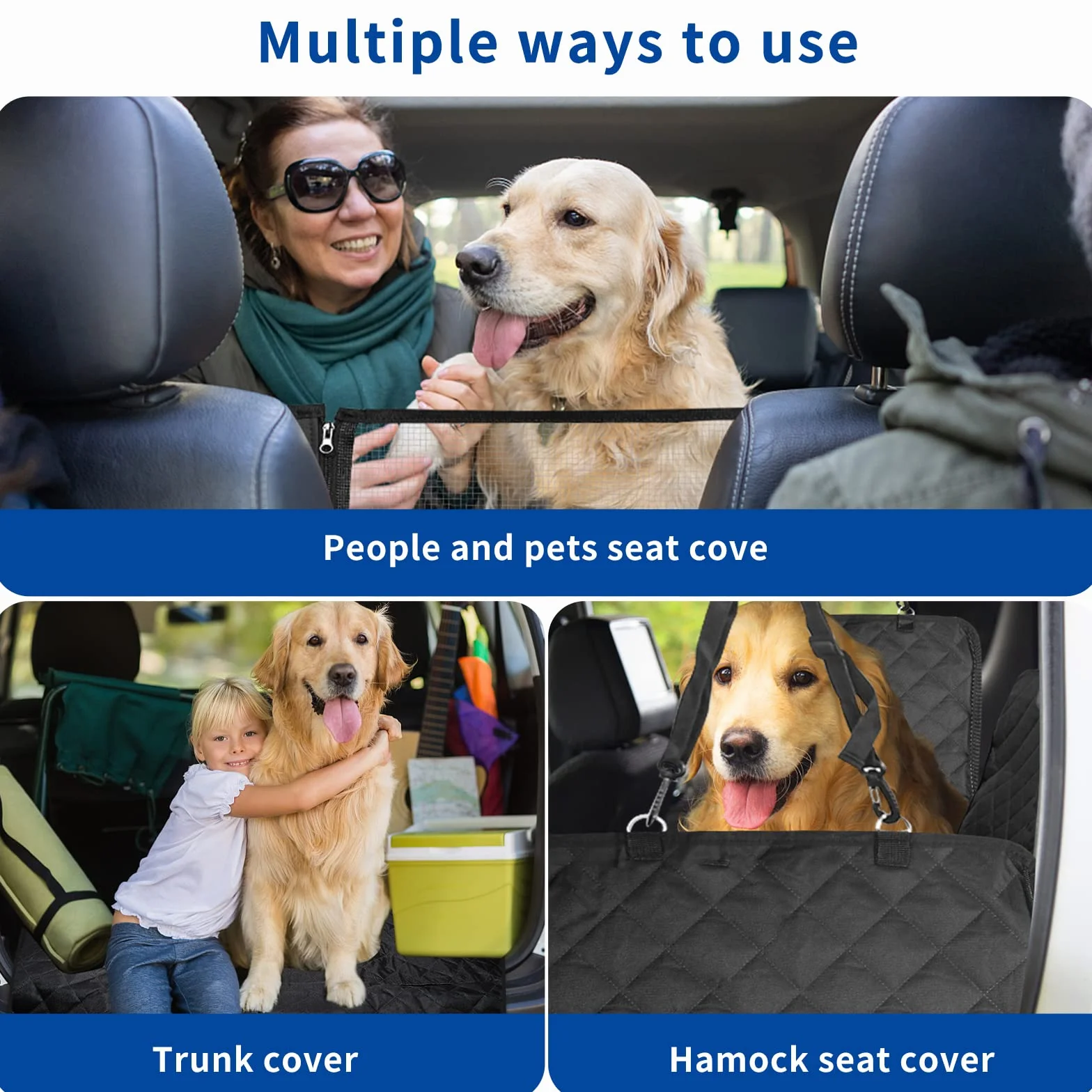 Sosayet Housses de Siège d'auto pour Chien, Protection Voiture Chien Universelle avec Fenêtre de Visualisation, Housse Voiture Chien Imperméable Antidérapant pour Voitures VUS (137 x 147 cm)