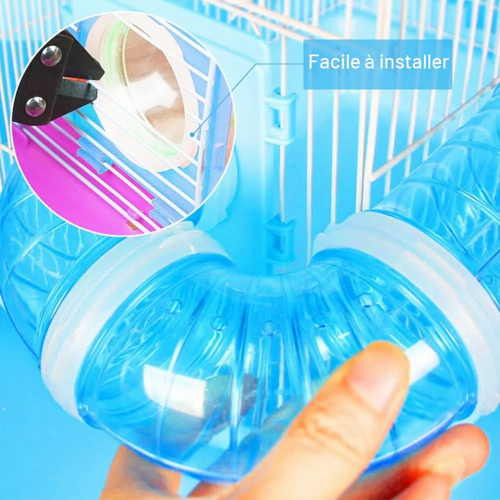 Kit de tubes Lot de 2 pour hamster et rat, tunnel d'aventure, piste de connexion transparente
