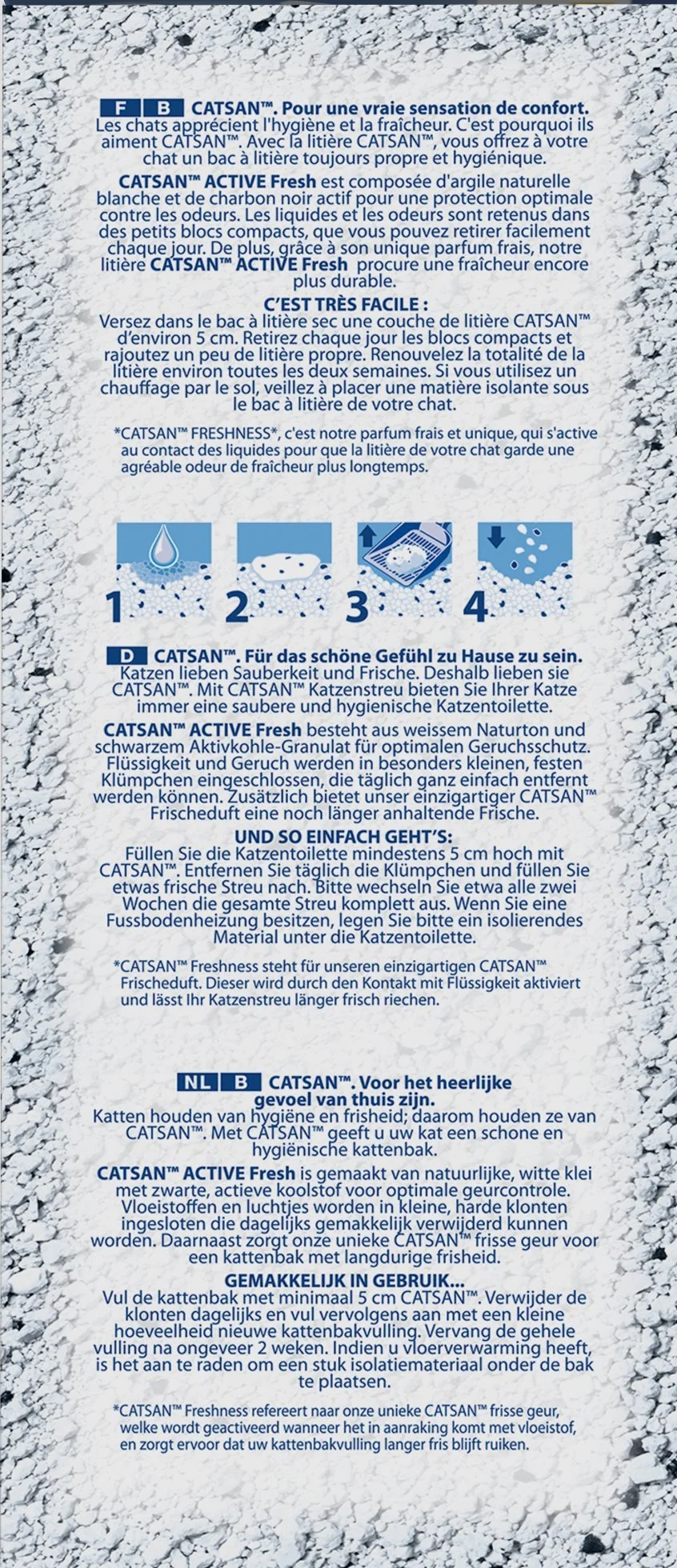 Catsan Active Fresh - Litière Minérale Agglomérante pour Chat 5 L (Lot de 4)