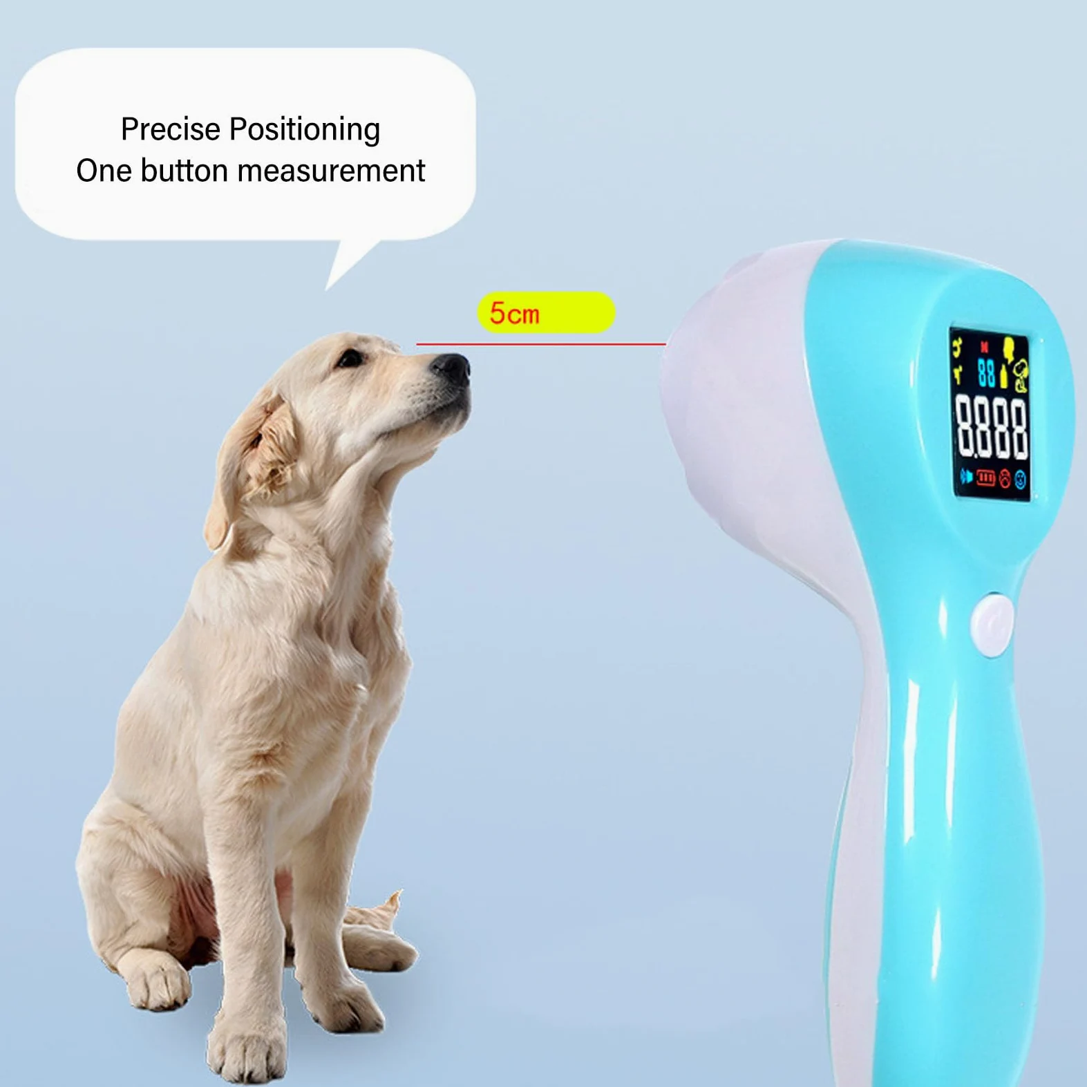 Thermomètre Infrarouge Rapide sans pour Animaux de Compagnie, Multifonctionnel pour Chats, Chiens, Vaches, Mode 2 en 1 avec Mémoire, éligibleHSA