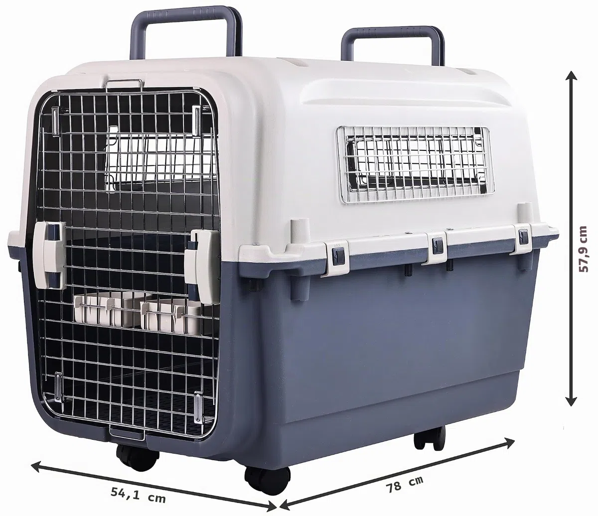 Elevon Cage de Transport en Plastique pour Animal Domestique - Approuvée par Les compagnies aériennes - Grande Taille (L x l x H) : 78 x 54 x 57,9 cm