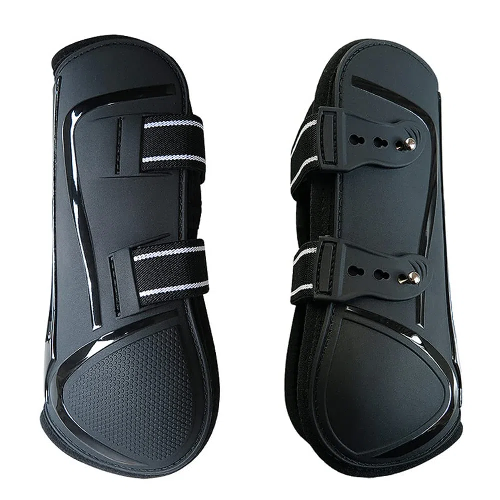 Lot de 2 guêtres de sport équestre, bottes de saut pour cheval et poney – Équipement de protection des jambes avant – Matériau absorbant les chocs et respirant – L
