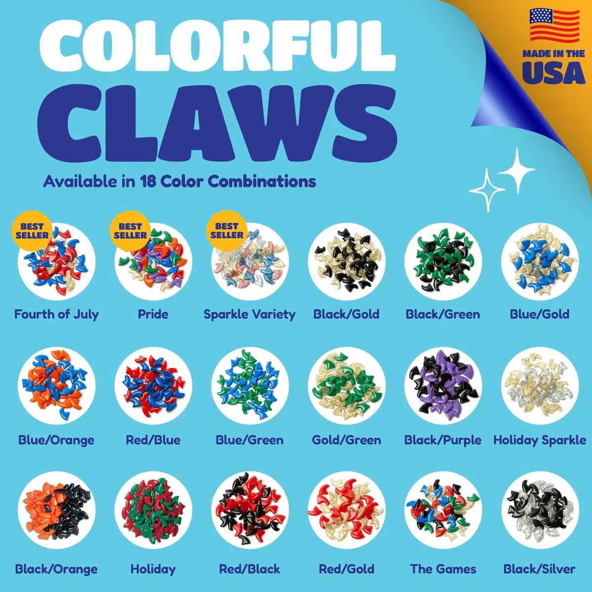 Feline Soft Claws Doux Bouchons à Ongles Griffes pour Chats et Chatons, Small, Noir/Orange