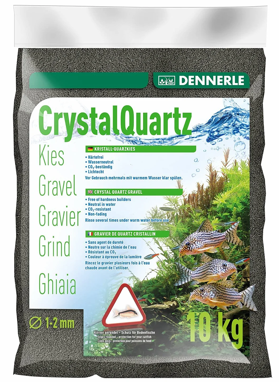 Dennerle Gravier de Quarz cristallin Noir Diamant, Taille:10 kg