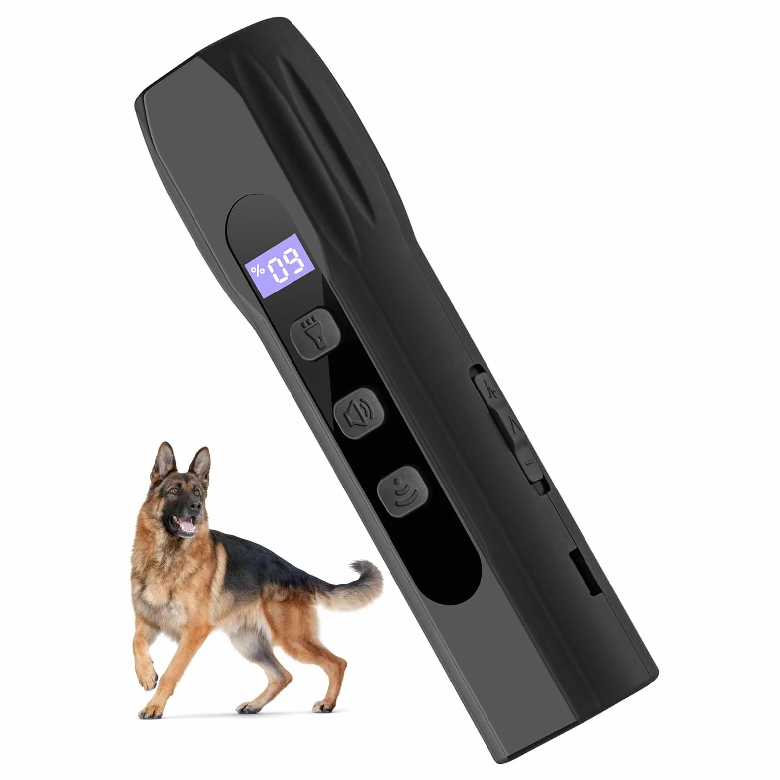 Répulsif à ultrasons pour chien avec lumière LED - Dispositif anti-aboiement - Entraînement du comportement - 3 fréquences - Bouton sonore durable - Pour intérieur et extérieur