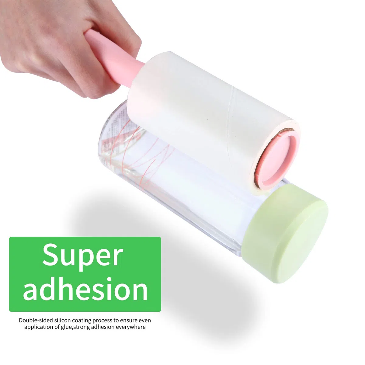Lot de 9 Rouleaux de 15 mètres divisés en 90 Feuilles prédécoupées (Total 135 mètres)+1 poignée, Brosse adhésive Rouleau pour Chiens et Chats Rouleau pelucchi