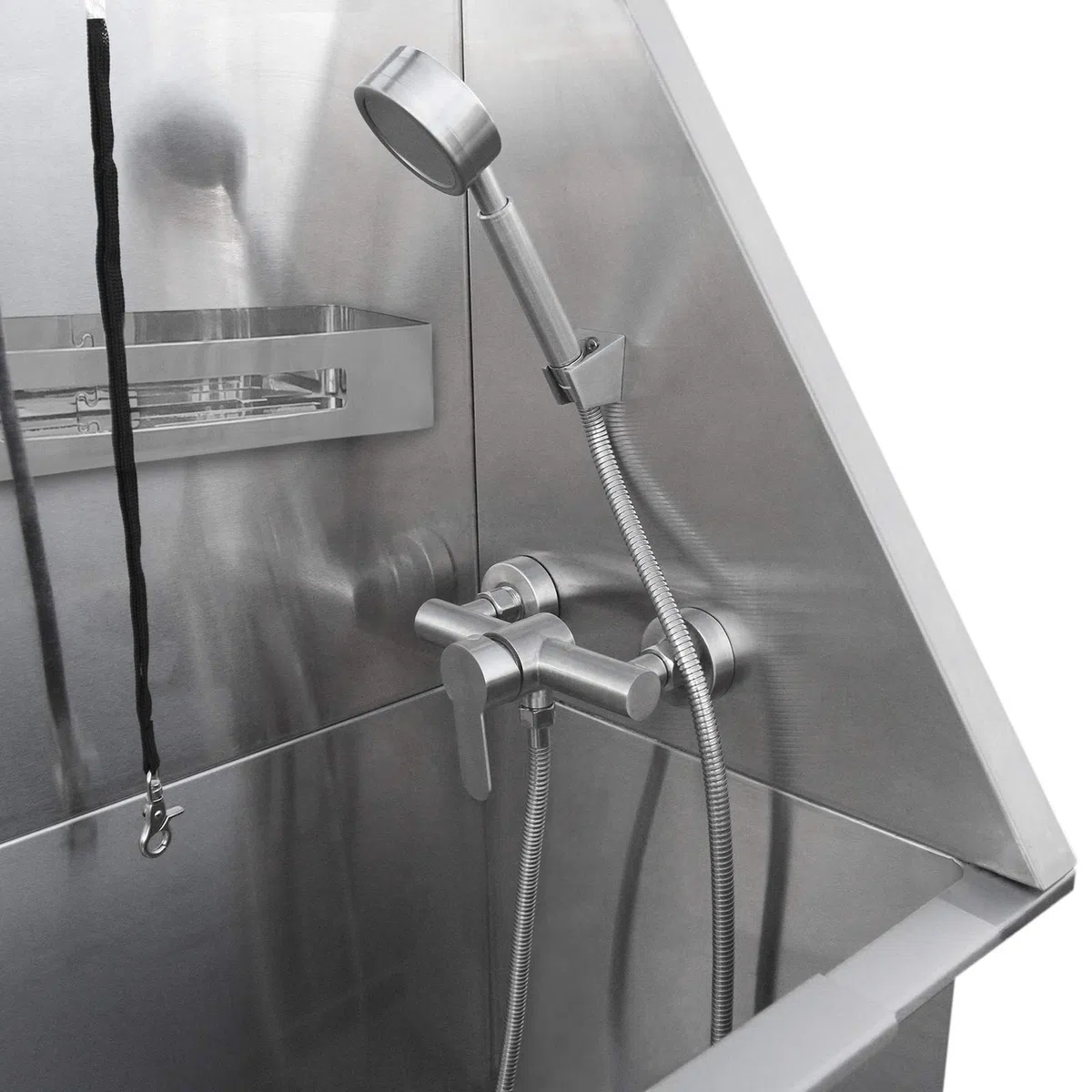 Monster Shop Baignoire de Toilettage Professionnelle Table Toilettage Chien 400mm en Acier Inoxydable Animaux de Compagnie Grand Bain de Toilettage