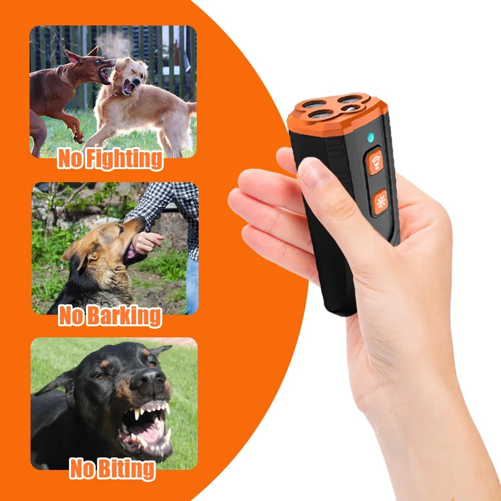 Anti Aboiement Chien Ultrason 3 Modes Rechargeable USB C Portée 10m | Ultrason puissant 3 modes lampe LED rechargeable USB C 10m pour intérieur extérieur éducation canine douce sans collier