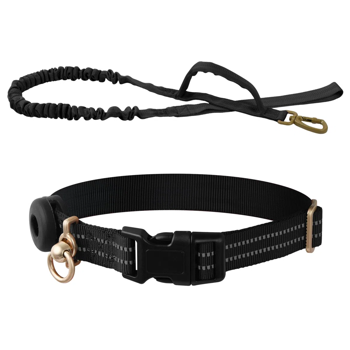 Collier et laisse réfléchissants en nylon rembourré - Collier réglable pour chiens de taille moyenne - Entraînement extérieur - Boucle métal robuste - 30 m