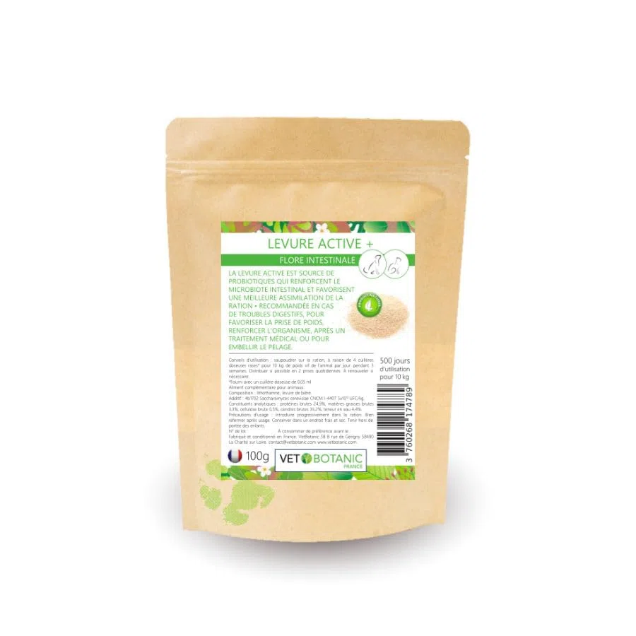 Levure Active - Probiotique pour Chiens et Chats, 100g - Vetbotanic