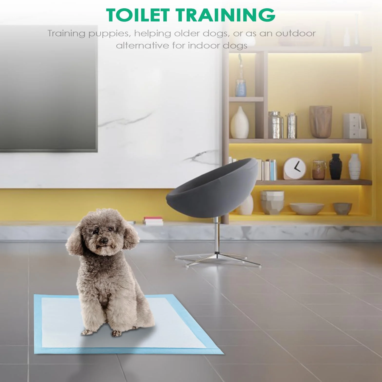 Fousenuk 100 Pièces Tapis Absorbant Chien, 60X60cm Alaise Jetable Alèse Pipi Propreté Educateur Chien Animaux, Aleze Impermeable, Pee Pad Apprentissage la Propreté Anti-Fuite Résistante