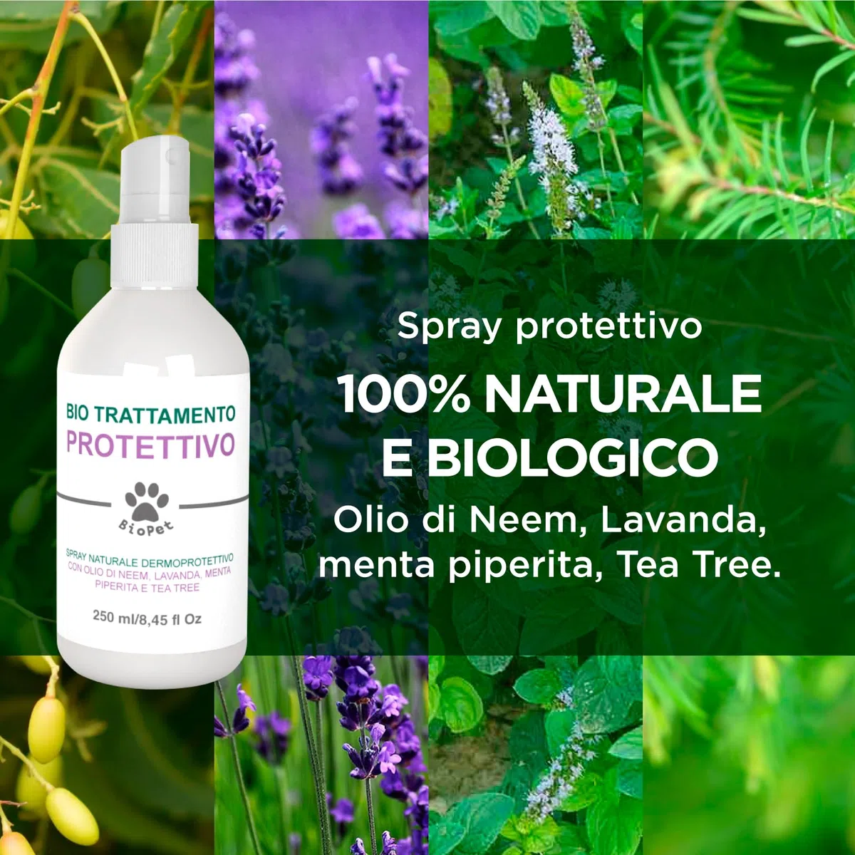 Bio PET Traitement de protection à l'huile de Neem 250 ml, Anti Moustique Chien
