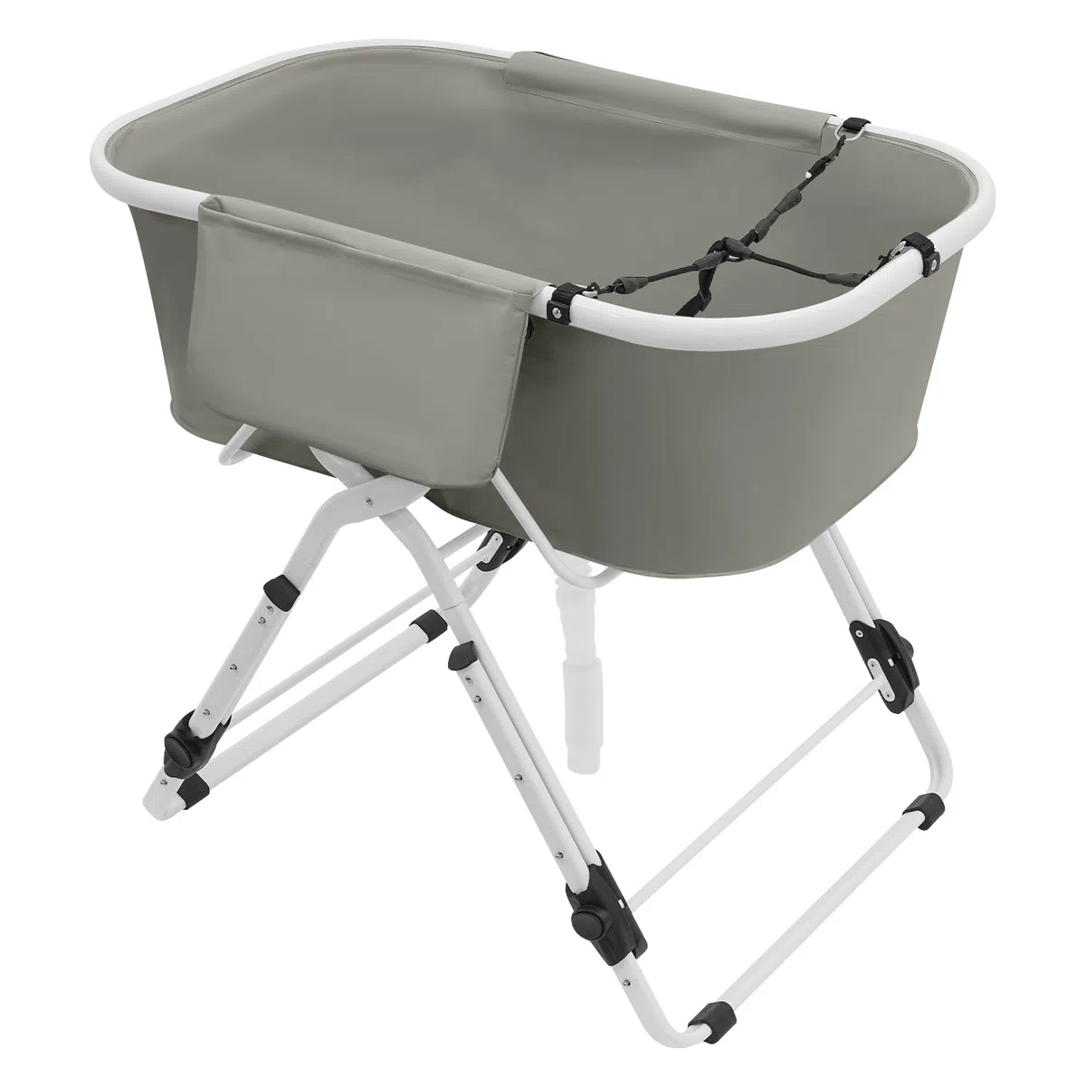Baignoire portable et pliable pour chien surélevée - Hauteur réglable sur 5 niveaux - Charge maximale : 68 kg - Pour chiens et chats de petite à moyenne taille - Gris