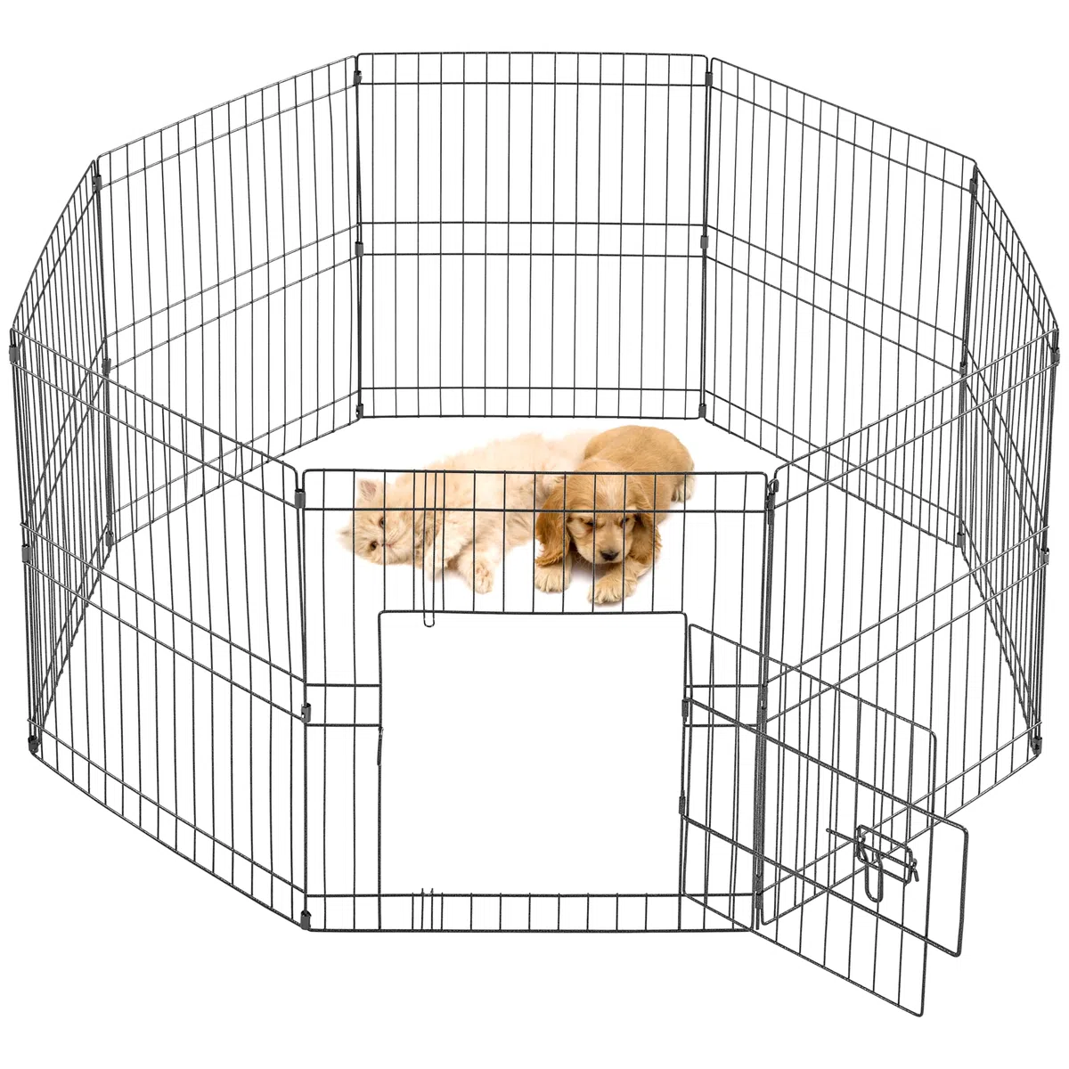 Yaheetech Parc pour Chien 8 Panneaux Cage pour Chiens Enclos Pliant Clôture Grille Chenil pour Chien en Métal Extérieur Interieur 61 x 52cm