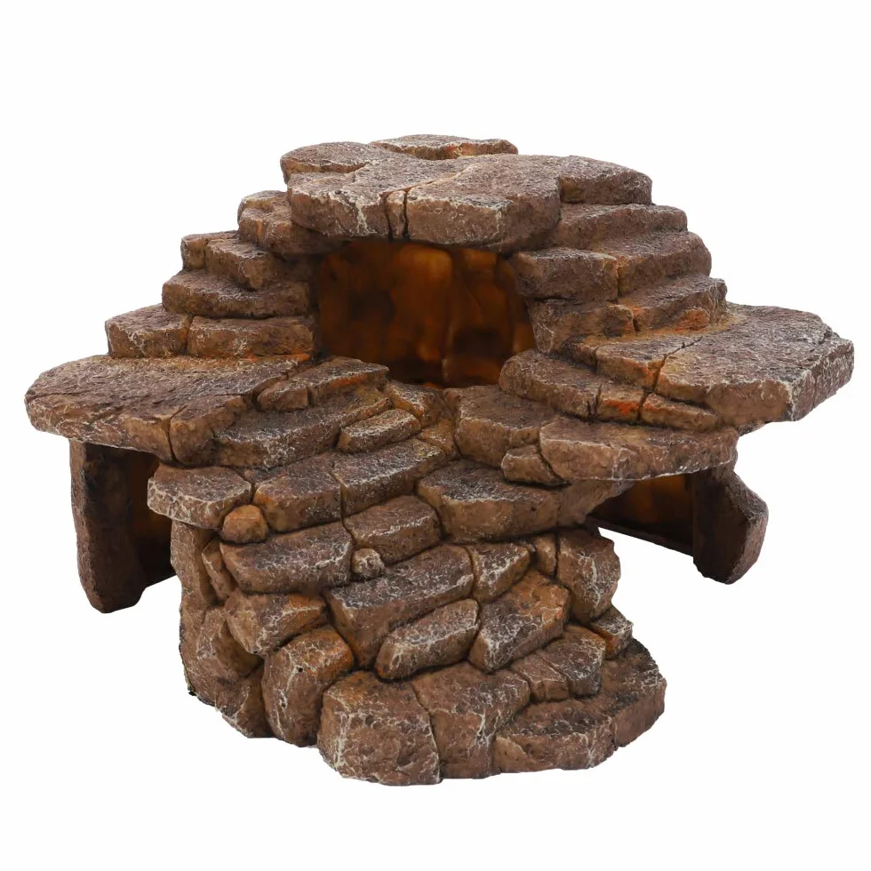 Hobby Terraristik Desert Cave 3 I 23 x 22 x 15,5 cm I Cachette Naturelle pour terrariums et Aquariums I Cachette décorative comme Refuge pour Reptiles, Amphibiens et Poissons