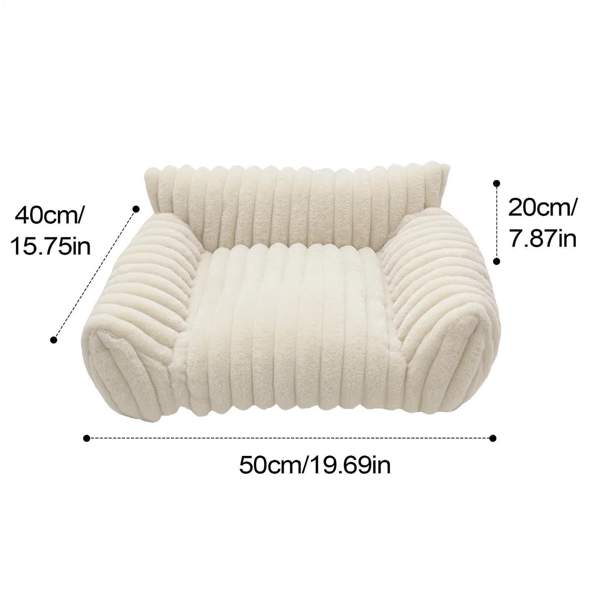 Canapé-lit pour Chat, lit pour Animaux de Compagnie, Facile à Nettoyer, Portable, Fond antidérapant pour Chatons, Chiots, Chats, Petits Chiens, Salon, Blanc