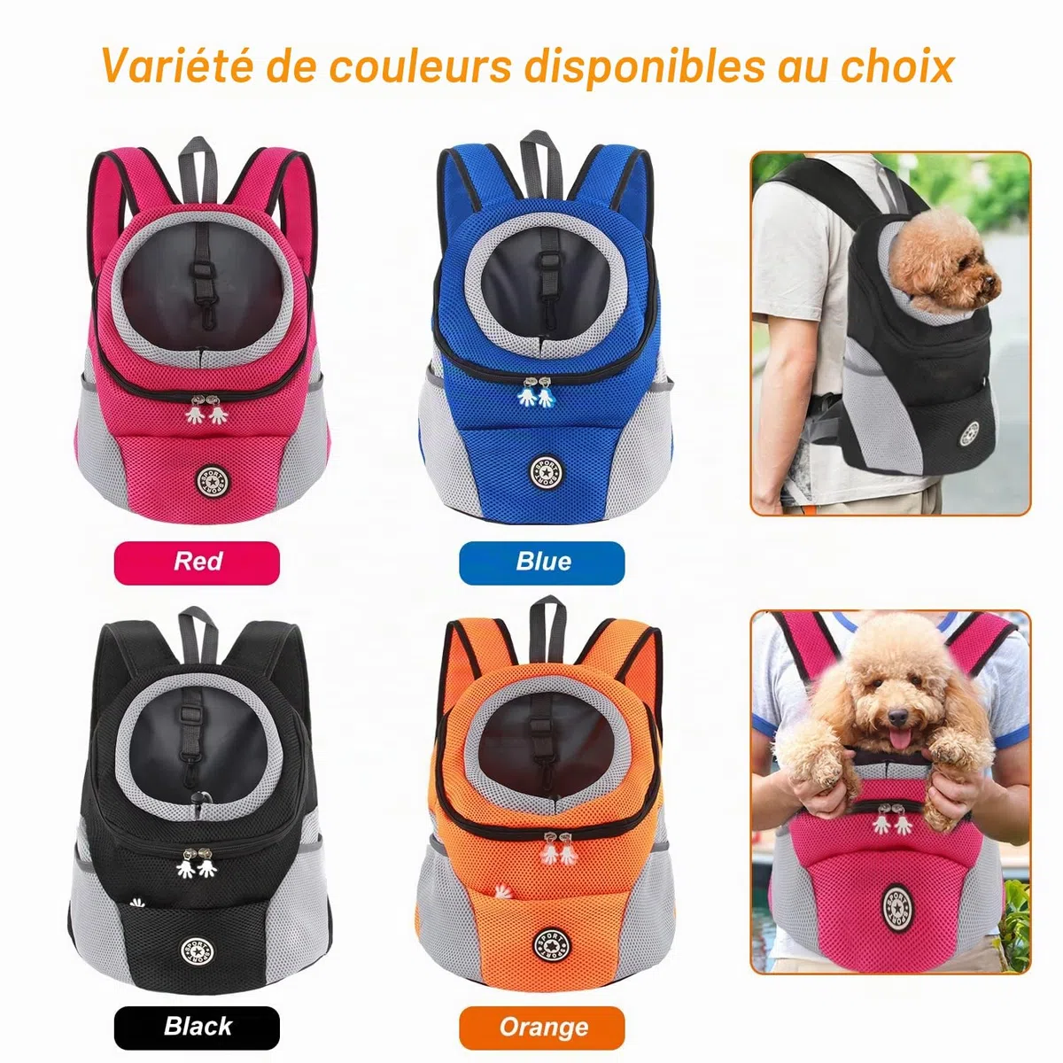 M MUNCASO Sac à Dos de Transporter pour Petits Chiens Tissu Elastique et Perméable avec Fond étanche, pour Randonnée Voyage en Plein Air