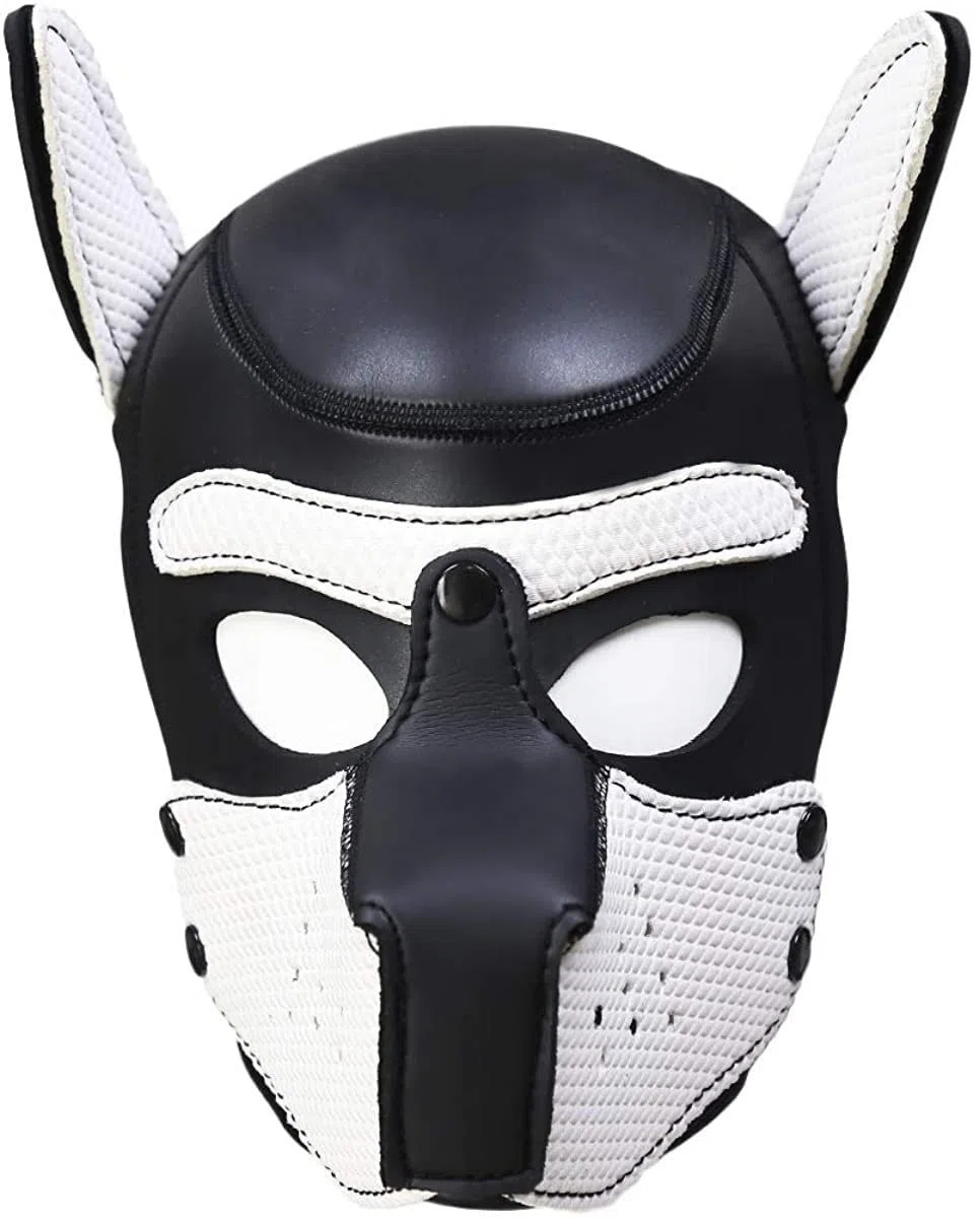 Masque pour chien Petplay en latex souple avec oreilles Masque pour chiot Masque pour chien Masques pour chien Bouche amovible Convient pour Halloween, fête de vacances