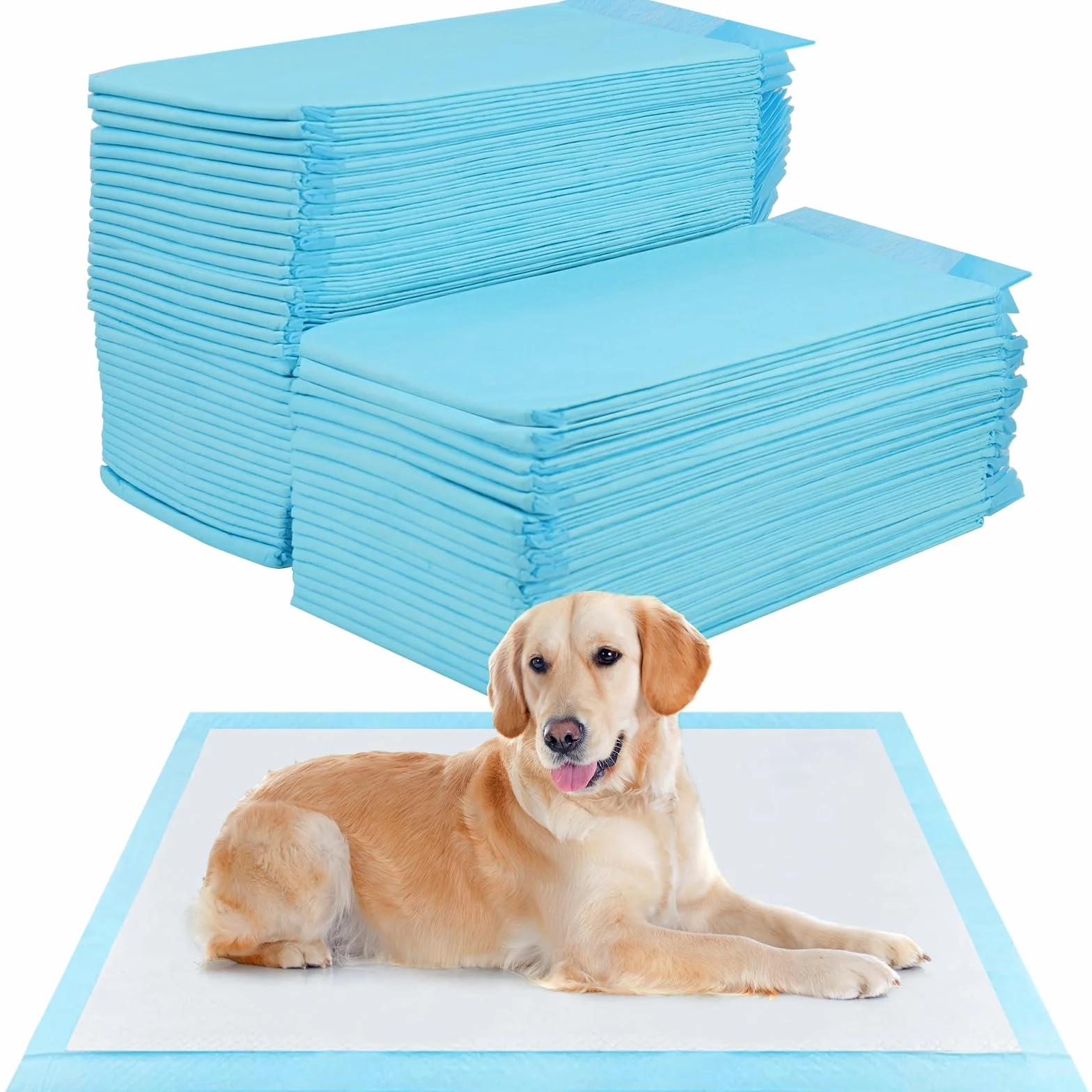 50 Pièces Alaise pour Chien, 60 x 90cm Aleses Jetables pour Chien, 5 Couches Tapis Educateur Chiot, Tapis Hygiénique Absorbant, Anti-Fuite et Séchage Rapide