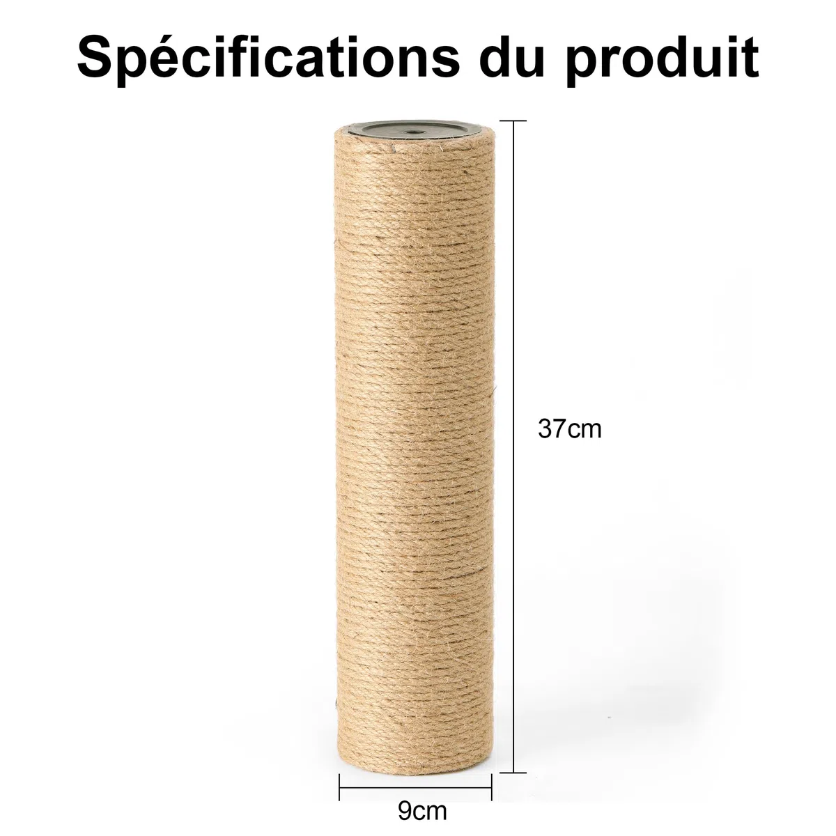 FUKUMARU Lot de 2 recharges pour Arbre à Chat de Rechange en Corde de Jute Naturelle avec vis M8, 8,9 x 32,6 cm
