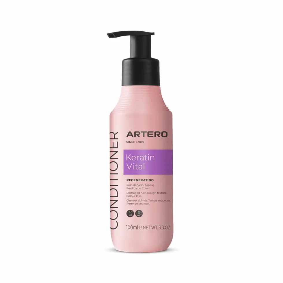 Artero Après-Shampoing Keratin Vital 90ml pour Chiens et Chats - Régénération Instantanée, Douceur et Brillance pour Un Pelage Fort et Protégé, Effet Anti-Frisottis