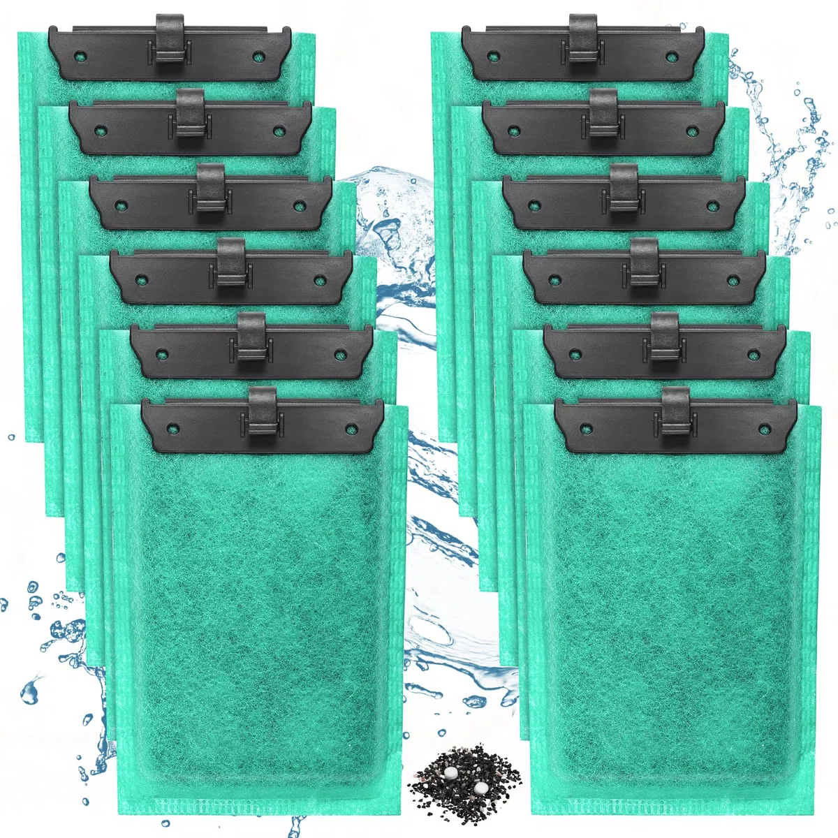12 PCS Cartouches de Rechange Compatible avec Tetra EasyCrystal 250/300, Cartouches Filtrantes de Rechange pour EasyCrystal Contient du Charbon Actif et de la Zéolithe, Filtre Intérieur pour Aquarium