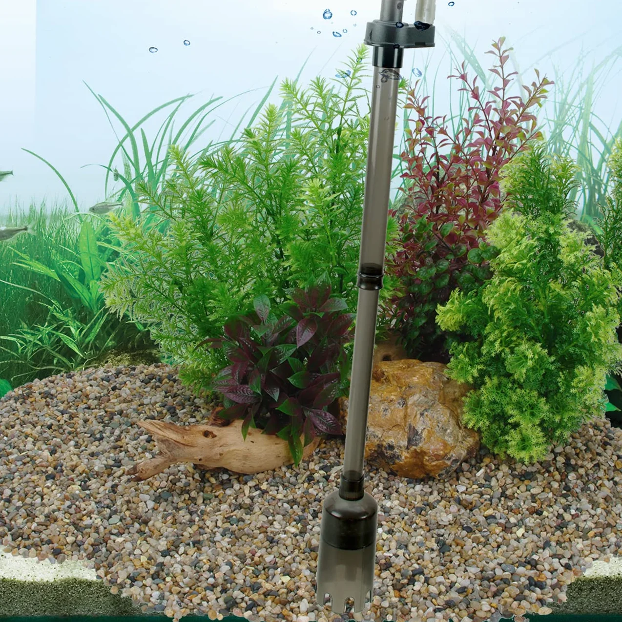 Marina Nettoyeur d'aquarium 3 en 1 Multi-Vac à piles, noir
