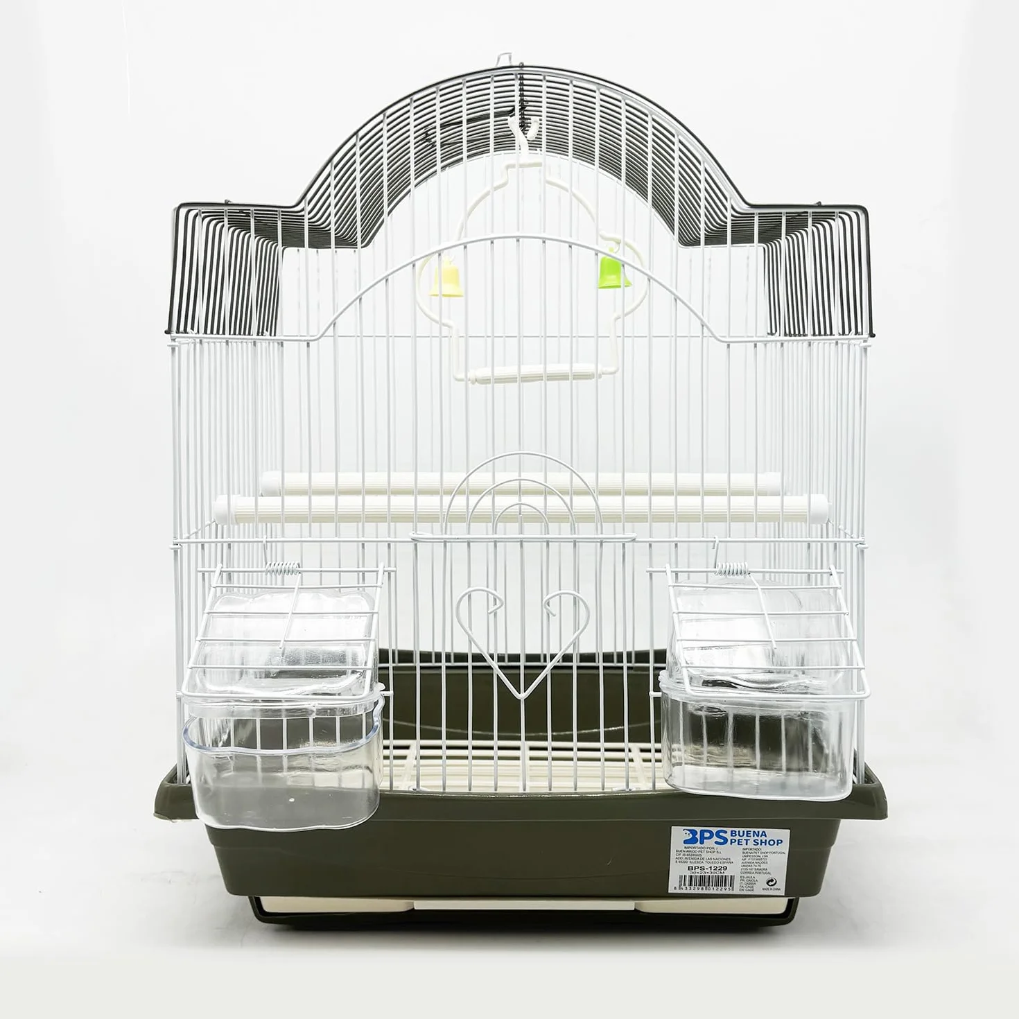 BPS(R) BPS Cage à oiseaux en métal avec mangeoire abreuvoir cuvette Couleur envoie au hasard 30 x 23 x 39 cm BPS-1229