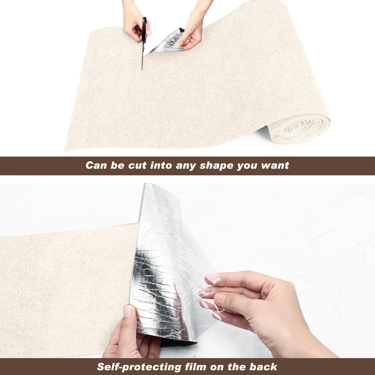 300cm x 40cm Griffoir Chat, Tapis Griffoir Chat Auto Adhésif, DIY Protection Canape Chats Anti Griffe, Trimmable Chats Grattoir avec 20 Vis pour Protéger Meubles Tapis Canapé Mur