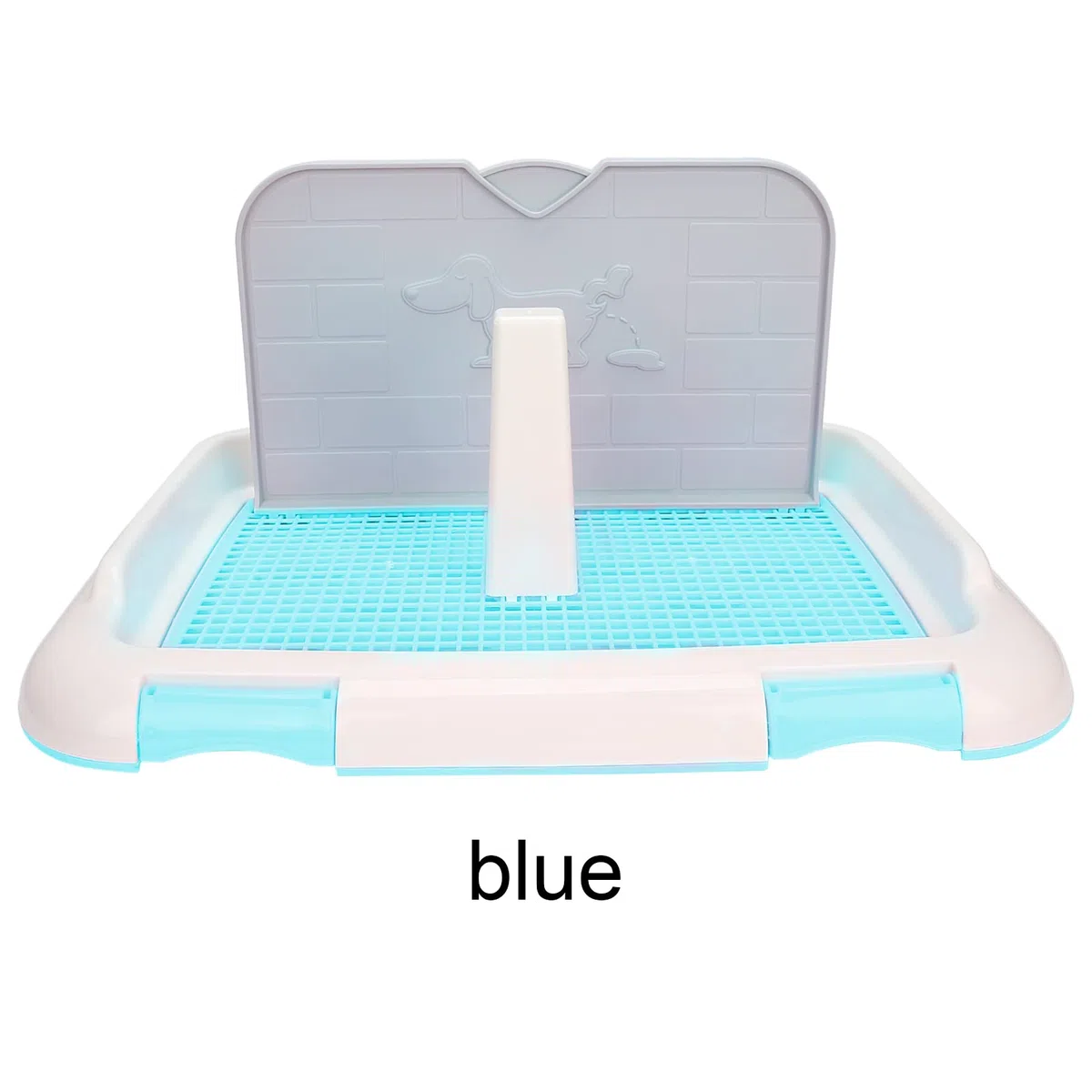 Toilettes pour Chien, Toilettes d'intérieur pour Chat et Chiot avec Mur simulé pour Chiens mâles pour Petits Chiens(Bleu)